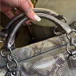 Coach RARE🔥AUTHENTIC  1961 leather Snakeskin/metallic leather zip top shoulder Photo 11