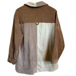 Stoosh  Neutral Colorblock Corduroy Shacket Jacket Shirt Women’s Size Medium Photo 1
