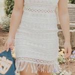 Lulus White Embroidered Tassel Dress   Photo 0