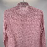 Aaron Ashley floral lace trim high neck Pink Blue Button up Shirt 10 cottage Photo 2