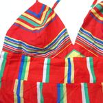 J.Crew NWT Tiered Cotton Voile Maxi in Red Multi Stripe Cross Strap Dress L Photo 3