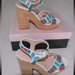 Kate Spade  Grace Striped Raffia Platforms Size 8 1/2 NIB Photo 0