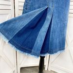 See By Chloe  Denim Skirt Side Pleat Raw Edge‎ Blue 28 6 Photo 5