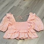 INDIE MAE Boutique women's pink floral ruffle babydoll top S Photo 6