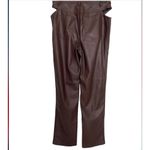 H:ours Melody Vegan Leather Hip Cutout Pants Dark Brown Size Medium - NWOT Photo 3