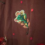 Quacker Factory Quacker‎ Factory Sequin Embellished Long Sleeve Top Women's XS Brown Cottagecore Photo 3