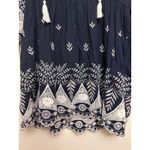 umgee USA Navy Blue Embroidered Tassel V Neck Dress Size L Size L Photo 2