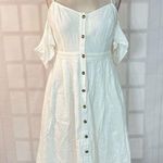 Lulus Lulu’s I've Got Love White Off-the-Shoulder Midi Dress size medium Photo 4