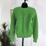 Michael Kors Women Sweater XS Long Sleeve Pullover Knit Y2K Minimalist Green Photo 2