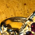 Natural Rhodolite Garnet Sterling Silver Cocktail Ring Size 6.75 Photo 5