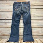 BKE Star Denim Flare Jeans Medium Wash Distressed Back Pockets Sz 29x31.5 Photo 6