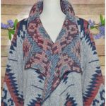 RD Style  Ladies Gray Open Front Cardigan Sweater Size L Southwest Aztec Warm Photo 5