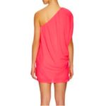 Aidan Mattox NWT One Shoulder Draped Flowy Lip Pink Mini Dress Party Bright Bold Photo 2