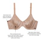 Wacoal  855303 Back Appeal Smoothing Bra 38DD Praline Beige Underwire Seamless Photo 2