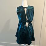 Entro NWT  Bow Front Metallic Green Dress Sz M Photo 7