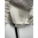 AQUA Gray White Tweed Sleeveless Fringe Hem Fit & Flare Dress Size S Photo 3