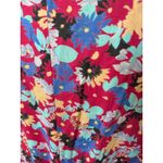 Vintage 70s Floral Midi Fit and Flare Dress Size Large Pink Photo 4