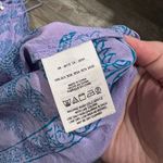 HD in Paris ANTHROPOLOGIE x  100% Silk Panorama Tank Top Lilac Teal Boho Size 10 Photo 8