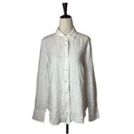 J Crew Shirt Women 4 White Baird McNutt Irish Linen Slim Fit Button Down Preppy Photo 1