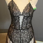 DKNY  Shapewear Teddy Romper Lace Black Adjustable Straps Size L NWT Photo 0