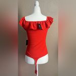 EXPRESS  Orange Bodysuit Off the shoulder Size S Photo 1
