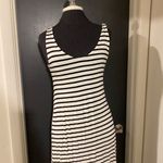 Mango 💜 NWT  Black and White Striped Maxi Tank Dress Photo 1
