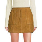 Le’ AL.X Suede Pick Stitch High Rise Pencil Mini Skirt Tan Size XL Photo 0
