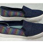 Keds  Shoes Womens 8.5 Double Decker Stripe Denim Slip On Sneaker Preppy Nautical Photo 1