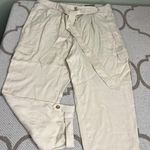 Chico's  Beige Ultimate Fit cargo pockets elastic back waistband ankle Pants Photo 0