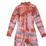 Orange Pink Tie Dye Bodysuit XS S Long Sleeve Yoga Activewear Photo 3