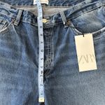 ZARA NWT Women High Waisted baggy wide leg denim ankle jeans Sz 10 raw hem Boho Photo 10