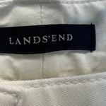 Lands' End Cropped Pants Flat Front Crop Leg Pocket Cotton Basic White Size 16 Photo 1