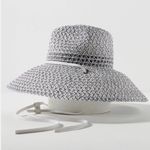 Open Edit  Structured Straw Sun Hat  Wide Brim Geometric Weave Photo 1