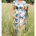 ✨ Women's Floral Print Maxi Dresses Boho Button Up Split Beach Party Dress✨ White Size L Photo 4