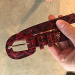 New York & Company Waist Belt Snakeskin Pattern Womens M Skinny Slim Classic Red Photo 1