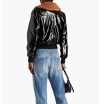 Revolve Mother * Pilot Faux Patent Leather Jacket, Black Size XL New w/Tag Photo 11