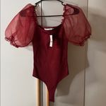 ASTR  the Label NWT Darling Sheer Puff Sleeve Bodysuit Photo 3