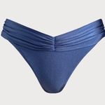 Berlook Blue Ruched Bikini Top & Bottom Size L Photo 5
