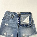 Free People  Distressed Cut-Off Denim Jean Shorts Boho Beach Medium Wash size 28 Photo 3