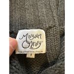margaret o'leary Cardigan Size 1 Gray Merino Wool Button Sweater Collared Tie Photo 3