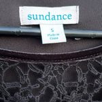 Sundance EUC  Velvet Crochet Lace Long Sleeve Top Black Size Small Photo 1