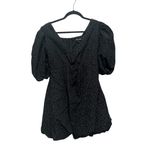 Sister Jane Black Jacquard Puff Sleeve Bubble Skirt Mini Dress Photo 1