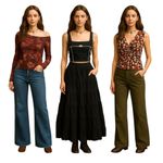 American Vintage 90'S Y2K 3 PC. RETRO COTTAGE TOP BUNDLE LARGE Photo 1