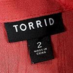 Torrid Washable Crinkle Gauze Relaxed Embroidered Blouse Baked Apple 2 2X 18-20 Photo 8