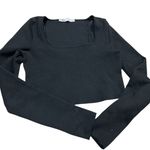 ZARA  Black Long Sleeve crop‎ top tight fitting M Photo 0