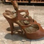 Simply Vera Elegant Tan Brown Leather High Heel Sandals Size 8.5 Photo 0