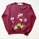 Vintage Lilly of California Purple Sweater Orchids Size Small Pinup Girl Cali S Photo 10