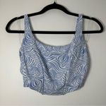 LA Hearts PacSun Blue & White Cropped Corset Top Size Small Photo 0