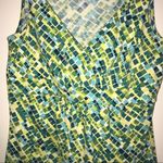 Ann Taylor Tank Top Green & Blue Confetti Squares/ Geometric Print Sz XS EUC Photo 2