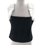 Maeve Anthropologie  Faux-Leather Scrunch Smocked Top Sz XL Photo 3